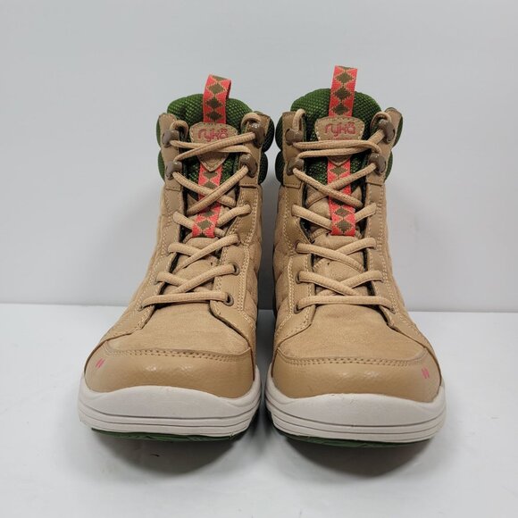 Ryka Aurora Quilted Women's Tan Green High-Top Ankle Boots US Size 7.5M - Picture 3 of 8
